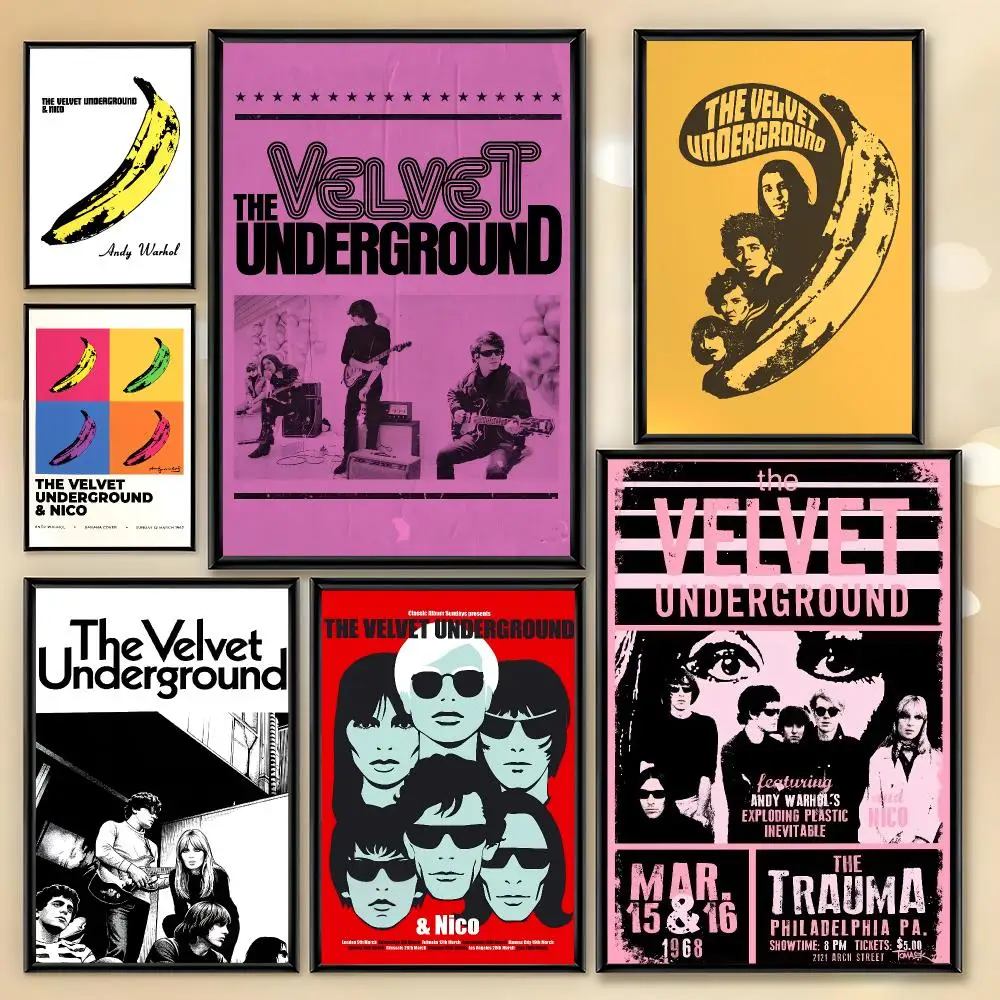 Band The V-Velvet U-Underground Poster HD Art Sticky Wall Room Decor Home Waterproof Home Living Bar Aesthetic Decoration