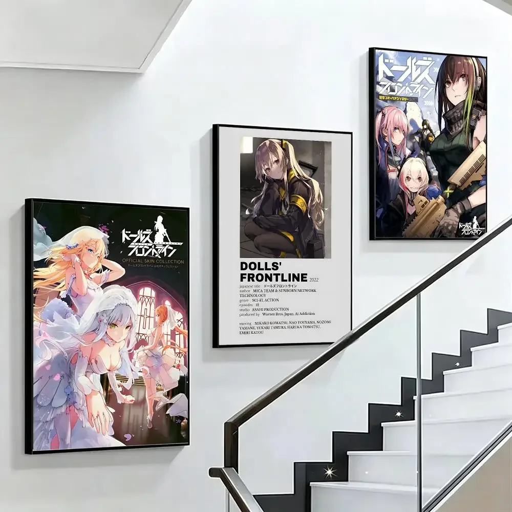 anime Dolls Frontline Poster HD poster black and white simple home decoration suitable for living room bedroom corridor and gift