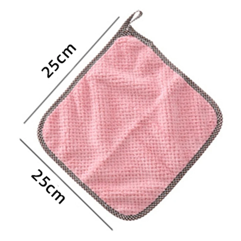 5/10Pcs Thick Home Kitchen Dish Towel Non-stick Oil Thickened Table Cleaning Cloth Absorbent Scouring Pad Dish Cloth Kitchen Rag