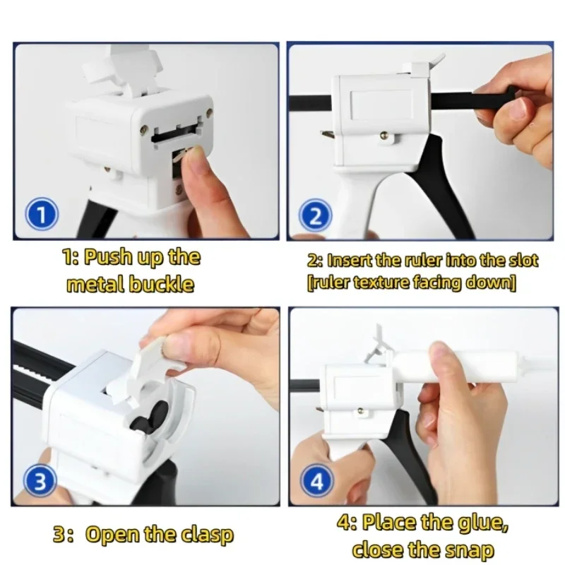 Adhensives Dispenser Glue Gun 50ml 1:1 1:2 Two Component AB Epoxy Sealant Glue Gun Applicator 50ml 75ml 10:1 Manual Caulking Gun