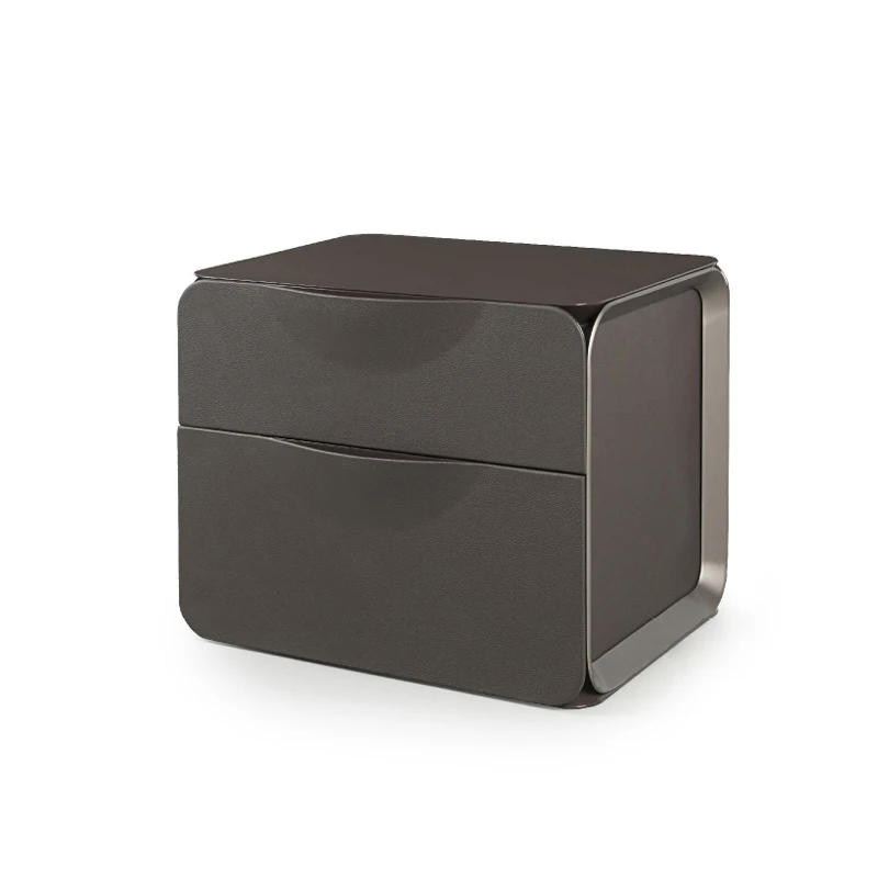 

Italian light luxury bedside table, modern minimalist designer, creative bedroom small storage cabinet, solid wood household bed