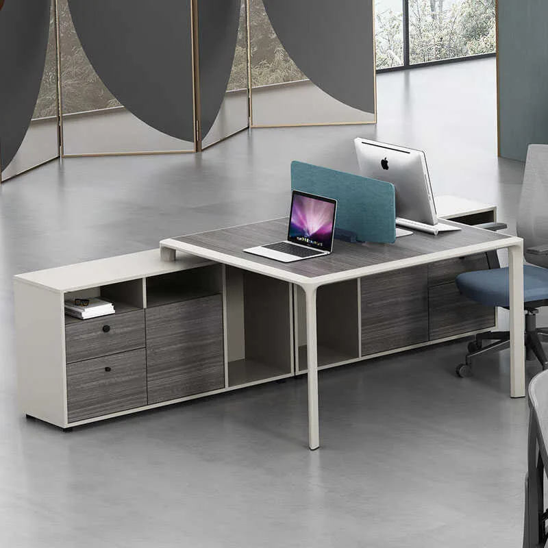 Desk Staff Double Quad 4/6 Screen Card Seat Financial Office Furniture Staff Office Desk and Chair Combination