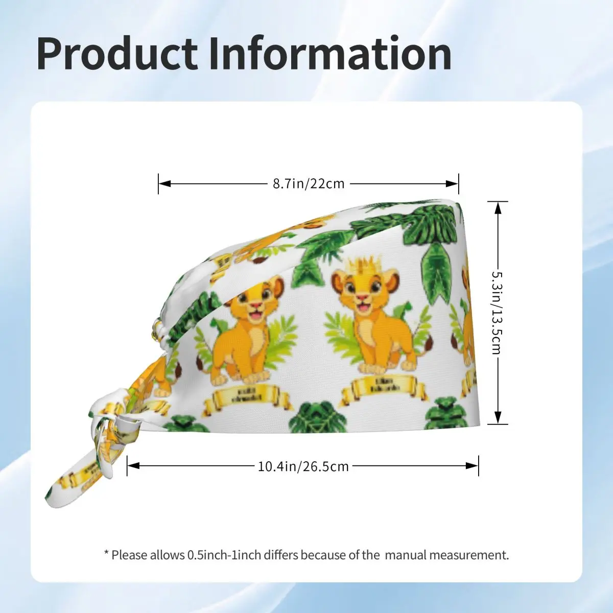 Benutzerdefinierte Der König der Löwen Hakuna Matata Arbeitsmütze Chirurgische Hüte Männer Frauen Retro Simba Operationssaal Mütze Stillmütze Lab Works Hut