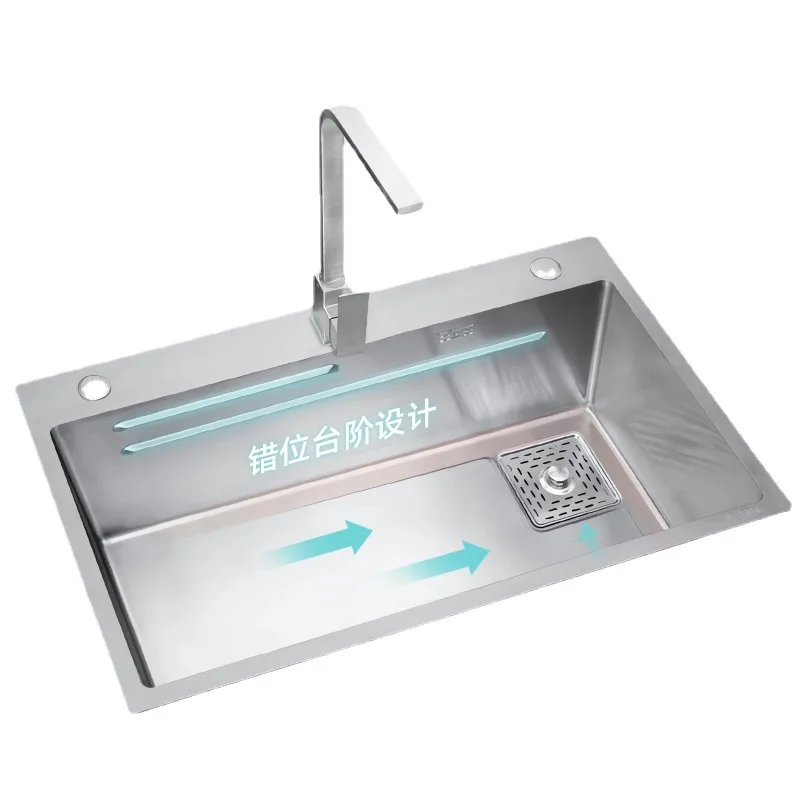 Thickened SUS304 stainless steelsink, kitchensink, vegetablesink, large singleink, under thesink, side row householdsink,