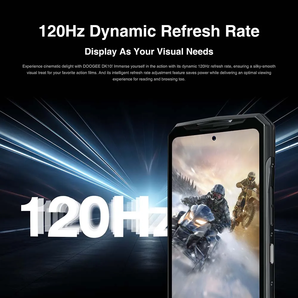 Global Versie DOOGEE DK 10 Robuuste Telefoon 5G 6.67 "120Hz 2.5K AMOLED Display Morpho Quad Camera 12GB RAM 512GB ROM 120W Lading