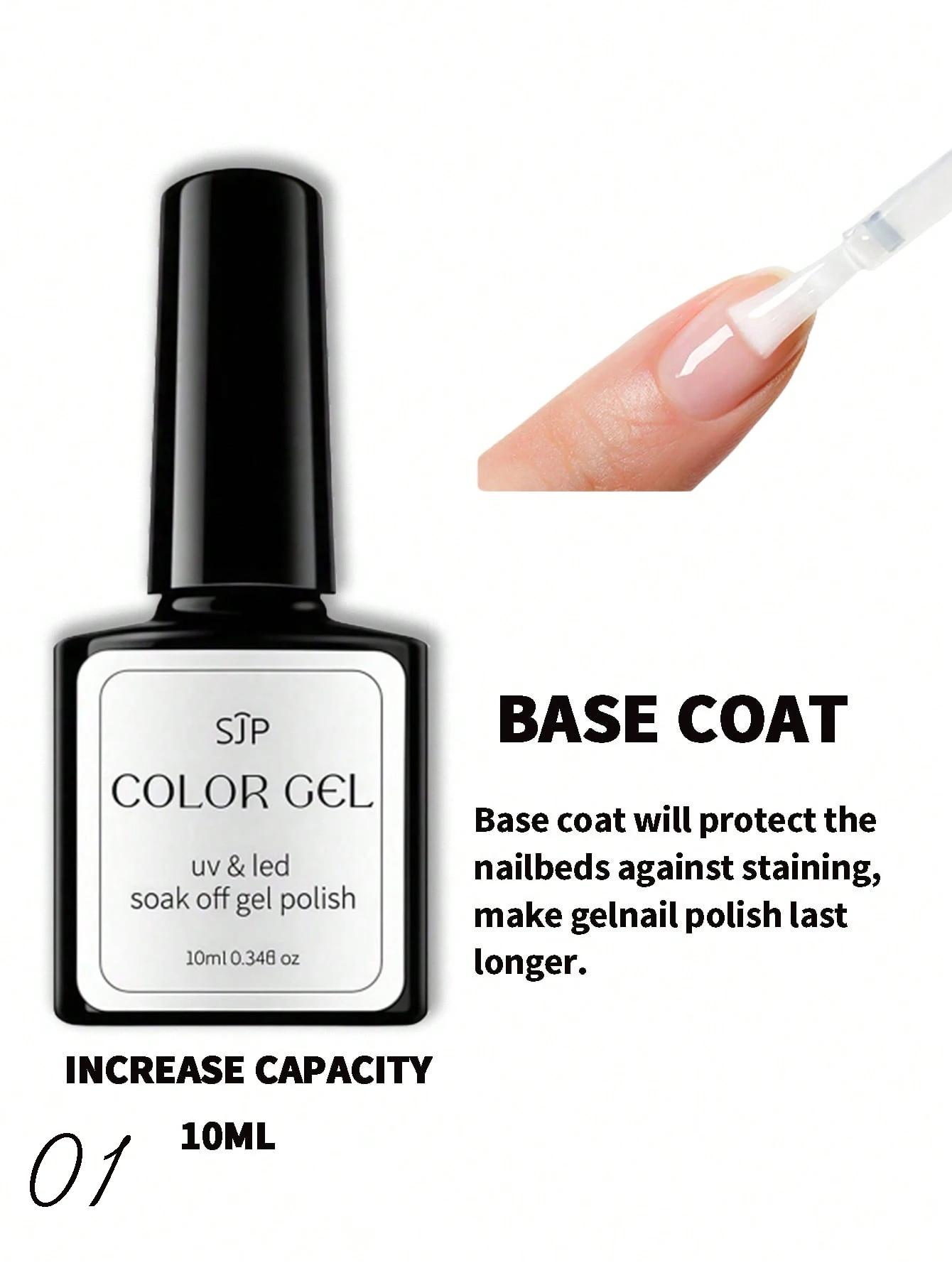 Gel-Nagellack-Grundlack- und Decklack-Set, 2 x 0,34 Unzen, Soak Off UV-LED-Gel-Nagellack, Lack-Maniküre-Set, glänzend, glänzend, langlebig