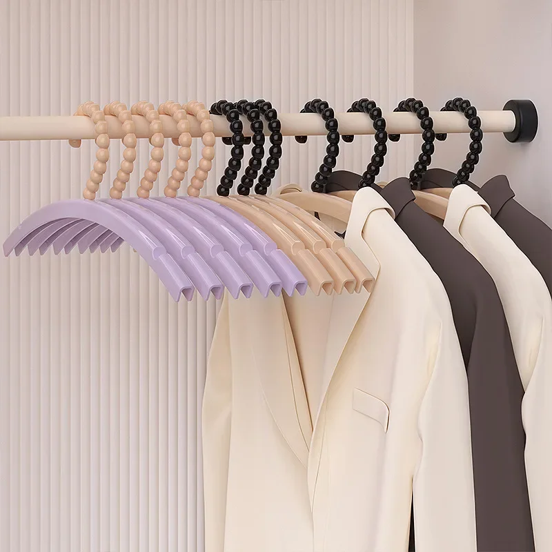 

5Pcs/Set Clothing Hangers Clothing Storage Organization Non Marking Anti Slip Clothes Drying Rack Thickened Clothes Hanging Rack