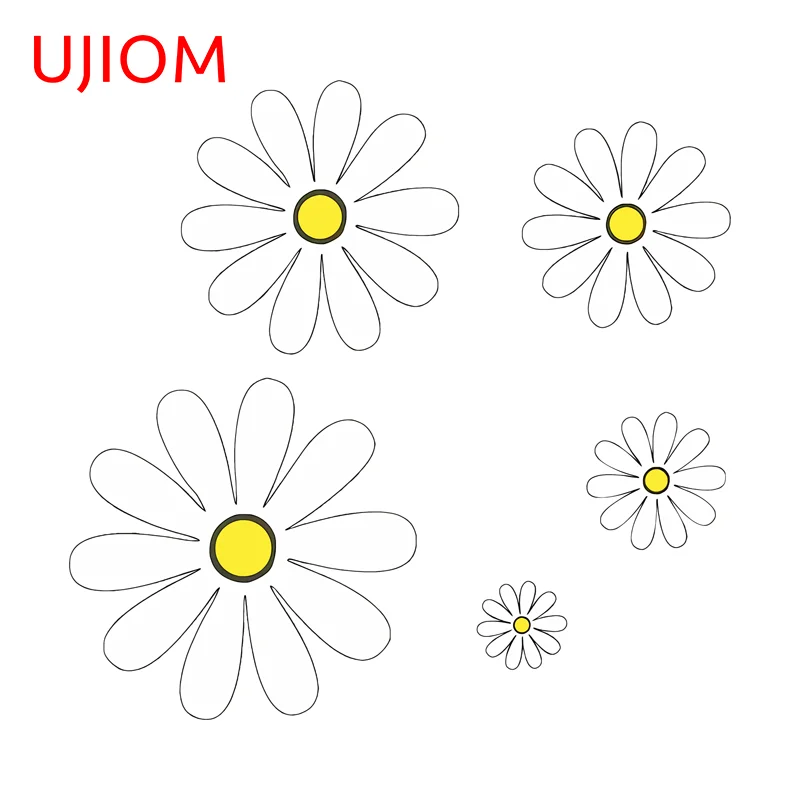 UJIOM delicate pink white sunflower Wall Sticker hot selling Waterproof Graffiti Decal wallpapers decoration accessories view 2