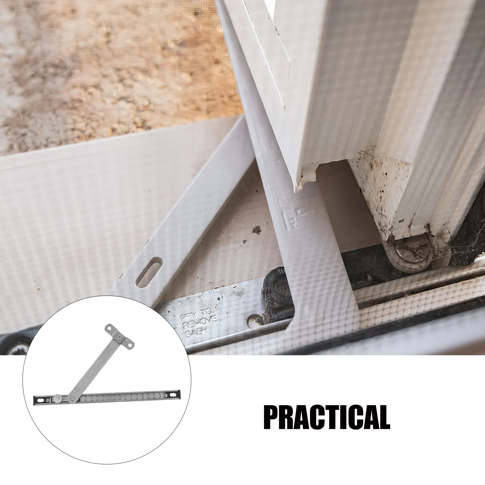 محدد نافذة تلسكوبي قابل للتعديل لنوافذ بابية بدون مثقاب، مفصل تحديد شريط الأمان الآمن #5