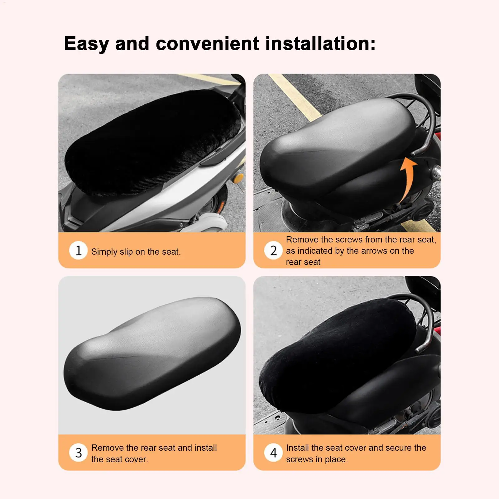 

Чехол на сиденье скутера, плюшевый чехол на сиденье для холодной погоды, дышащая теплая подушка для квадроцикла, мопеда, скутера, приключений, снега, холода