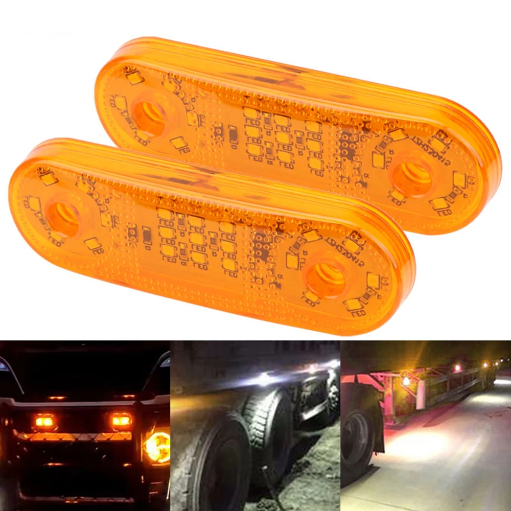 

2pcs Flashing Light Truck Side Signal Lamp Strobe light Warning lights beacon lamp 12v 24v LED indicator light truck Taillight