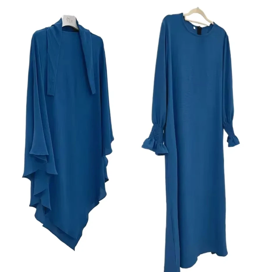 

Мусульманский комплект из 2 предметов, Турция, ислам, Дубай, Абая и Химар, комплект джилбаб, Рамадан, длинное платье-хиджаб, мусульманская молитвенная одежда, джилбаб, женский