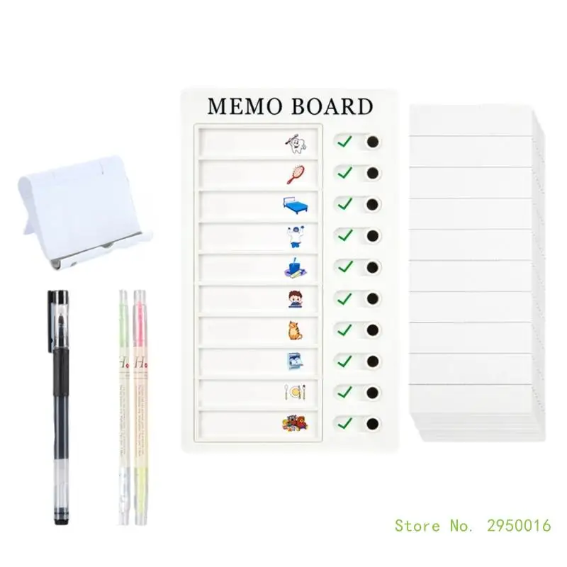 Portable Chore Chart Checklist Board Daily Routine Chart with 20 Chore Cards