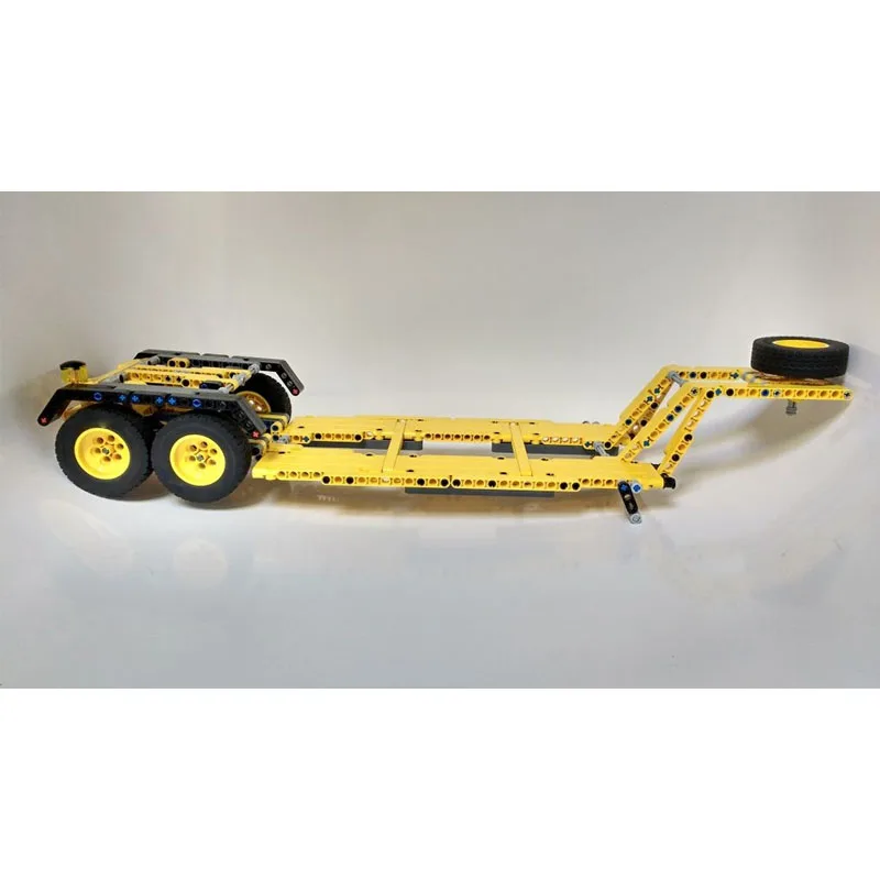 moc-23353-new-yellow-c-type-flatbed-trailer-building-block-model-332-parts-creative-boys-children's-birthday-christmas-toy-gift