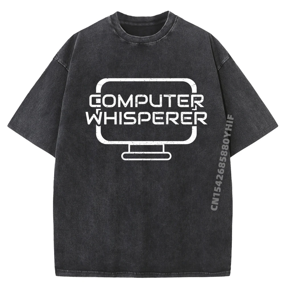 

Computer Whisperer It Cool Pc Technic Blank T Shirt 100℅ Cotton Printed T-Shirt Funky Graphic Washed Shirt