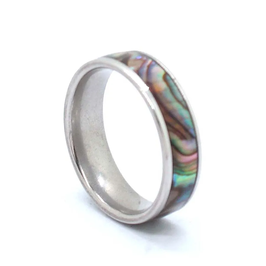 Charms Natural Abalone Shell Rings For Women Girls Steel Stainless Steel Finger Ring Wedding Jewelry Choice Men Gifts - view 2