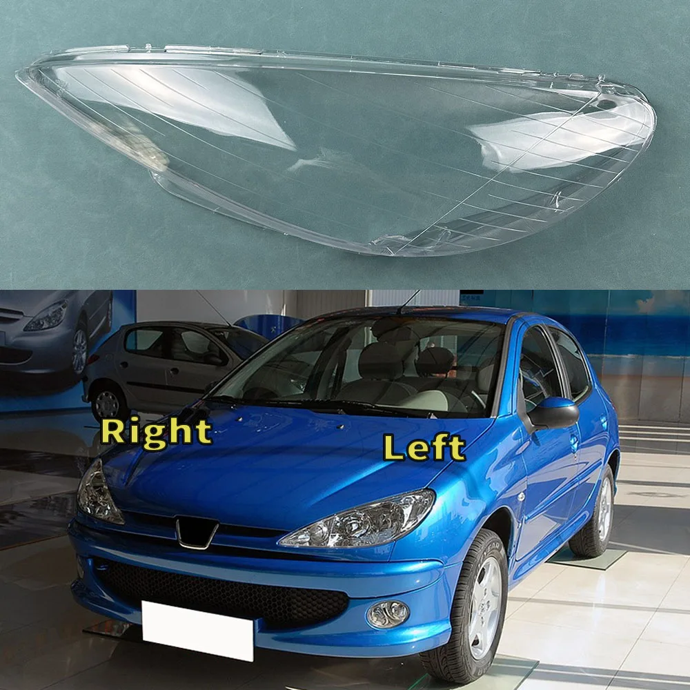 

For Peugeot 206 2004 ~2008 Car Front Headlight Cover Headlamp Lampshade Lampcover Head Lamp light Covers glass Lens Shell Caps