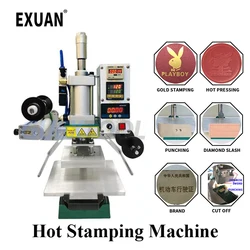 Fully Automatic Paper Hot Stamping Machine Pneumatic Digital Bronzing Machine For PVC Book Leather Wood LOGO Brand Hot Pressing