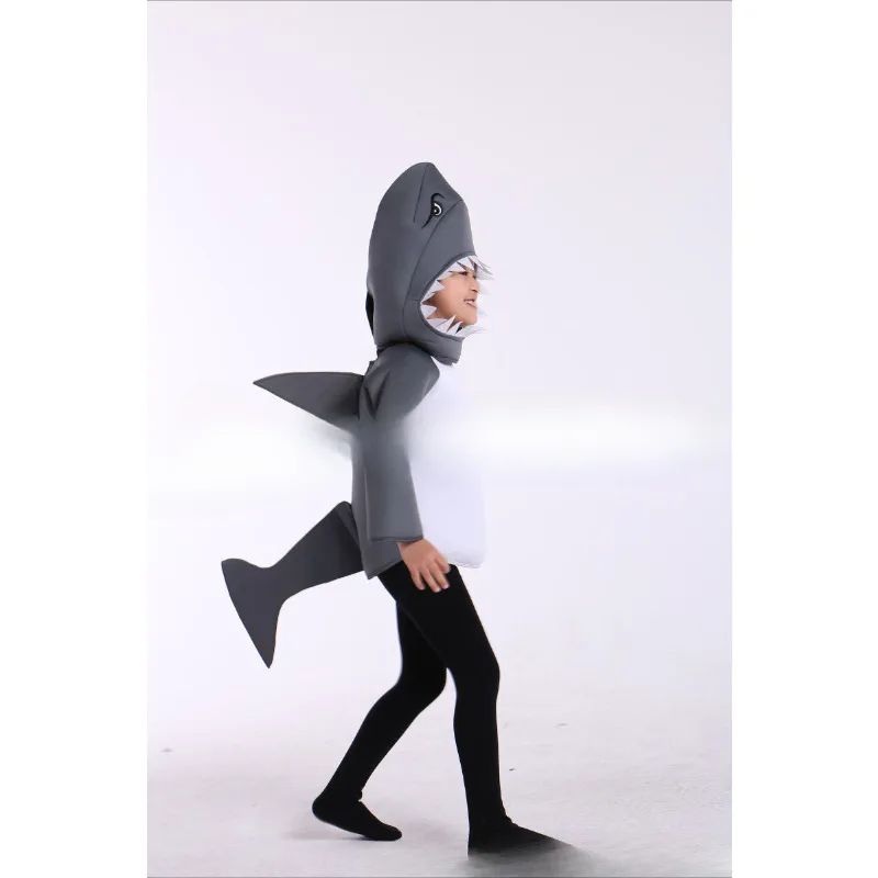 Children's Shark Costume Split Suit Big Shark Cosplay Clothes Kids Show Performance Party Fashion Dress Up Christmas Gift