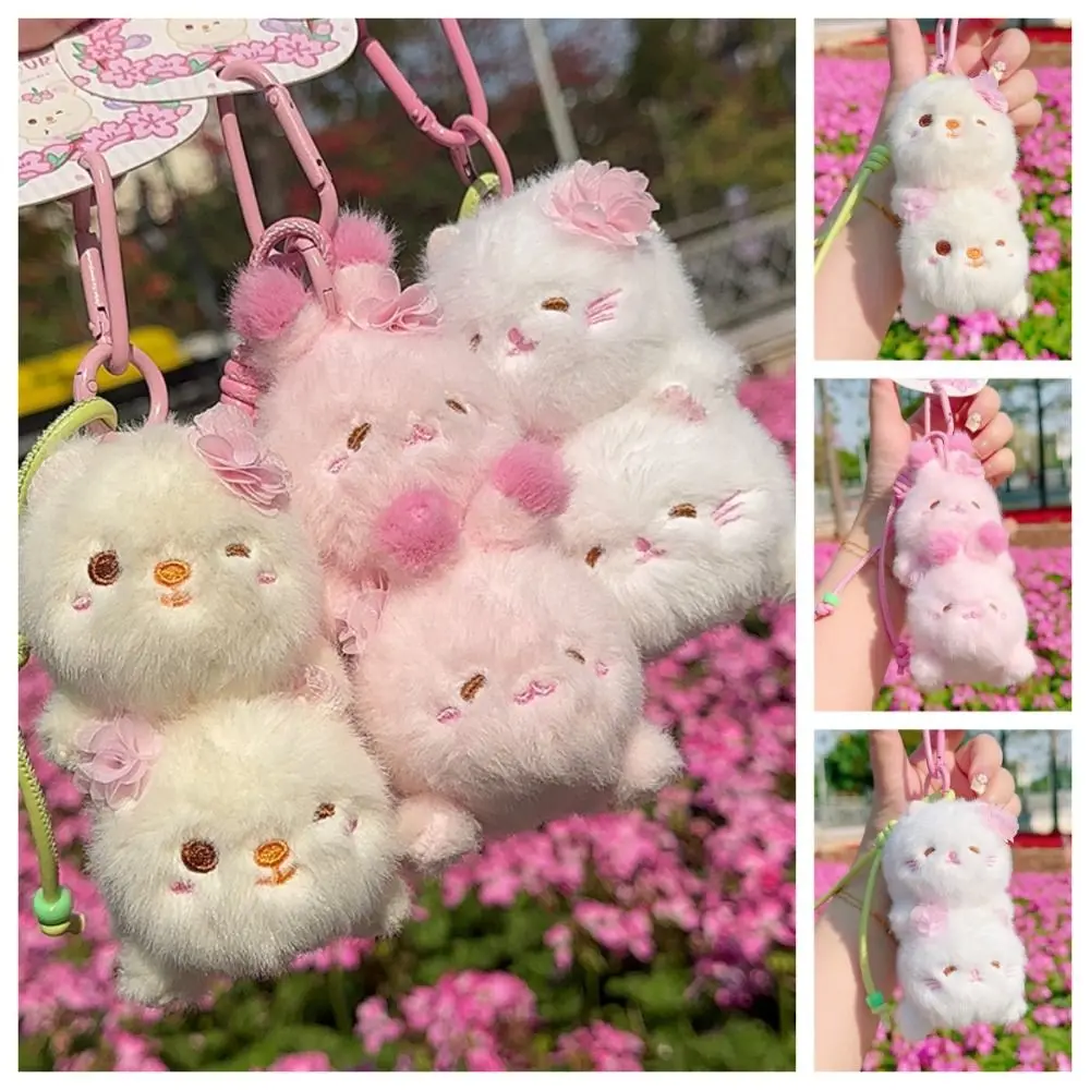 

Creative Funny Cute Cartoon Rabbit Stuffed Plush Keyring Cotton Fluffy Collection Comfortable Children Girl Hanging Decoration