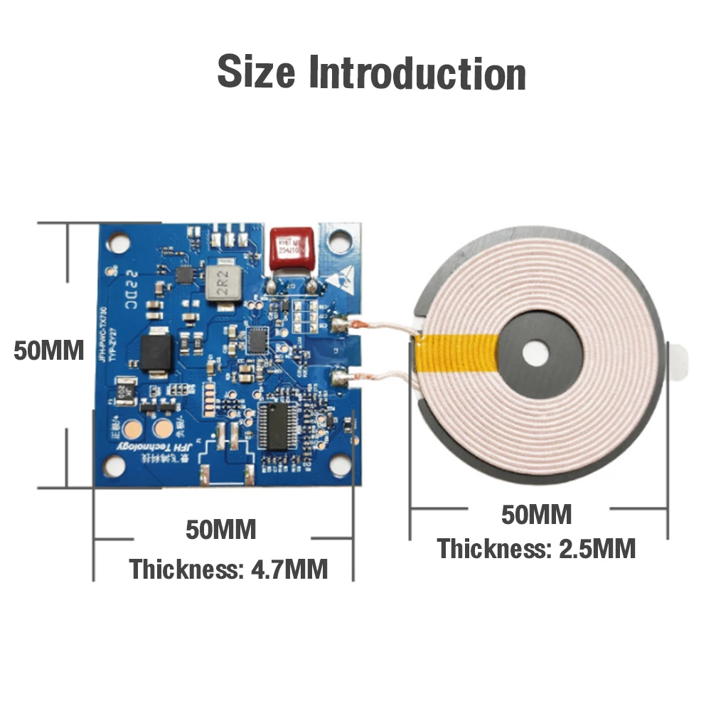 DC24V 20W scheda di ricarica rapida ad alta potenza caricabatterie wireless modulo trasmettitore bobina per auto