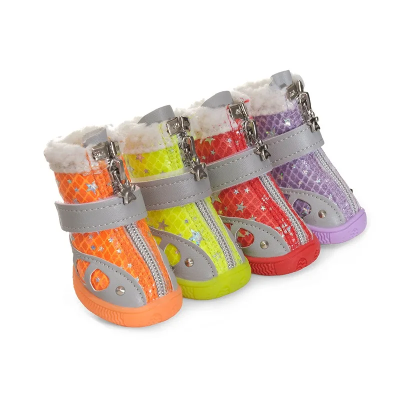 

Pet shoes, dog non-slip and wear-resistant durable breathable mesh warm shoes