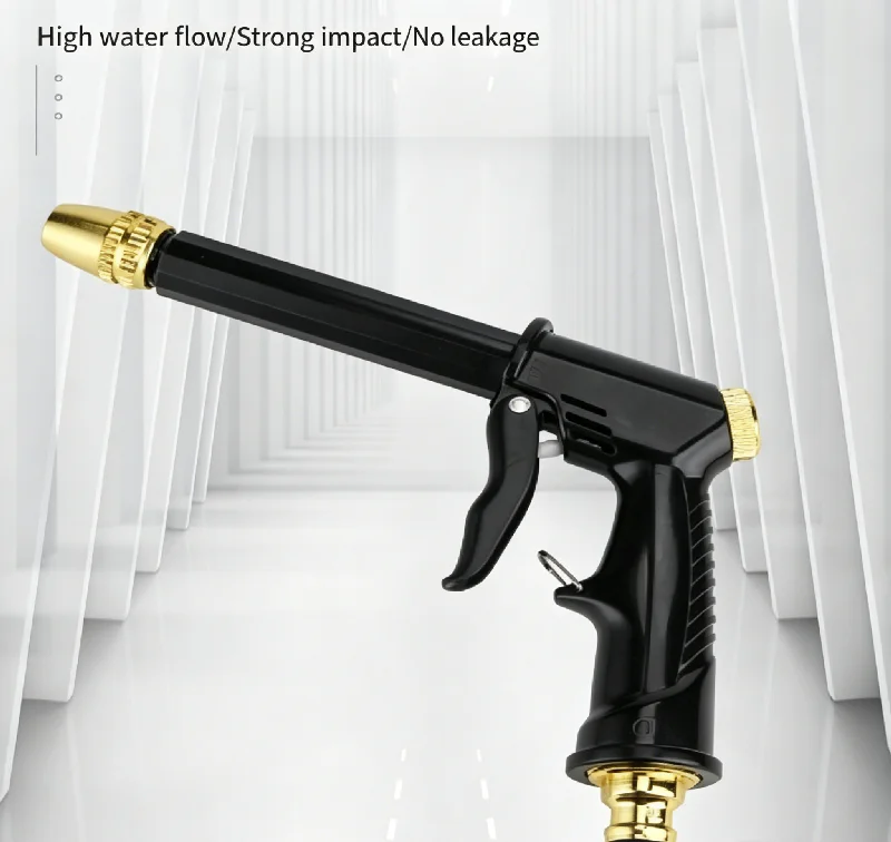 Car High-pressure Car Wash Nozzle New Copper-plated Nozzle Thicker Long Rod Home and Car Dual-use High Pressure Car Wash
