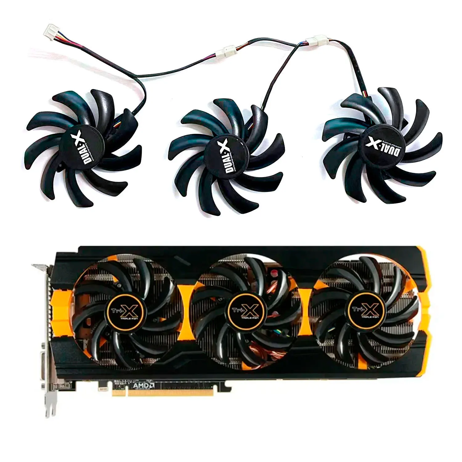 

New DIY GPU fan 85MM 4PIN DC 12V 0.35 suitable for Sapphire R9 290X 290 280 Vapor-X OC Platinum graphics card cooling fan