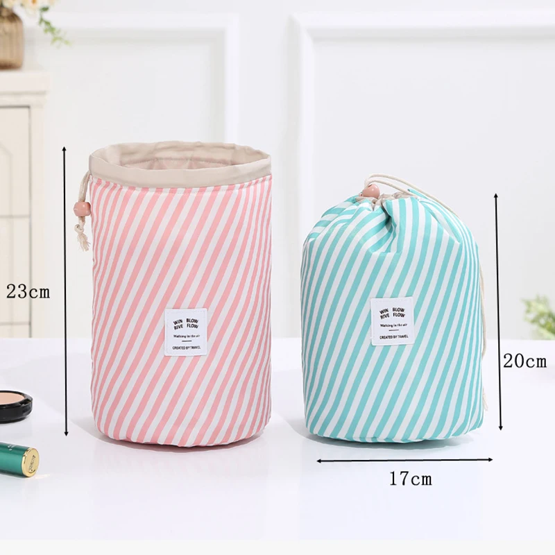 Waterproof Round Makeup Bag Travel Cosmetic Oxford Organizer Drawstring Elegant Wash Bags Multifunction Make Up Storage Bag New