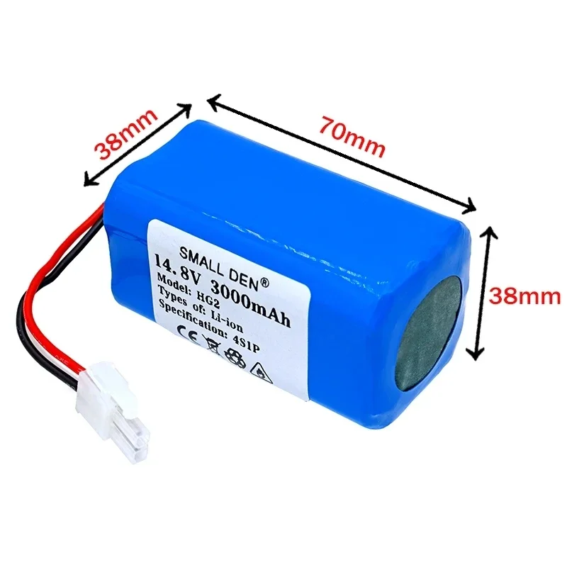 Batterie au lithium aste avec BMS intégré, aspirateur robot, 4S, 1P, 18650, HNip14.8 V, 3Ah, TO