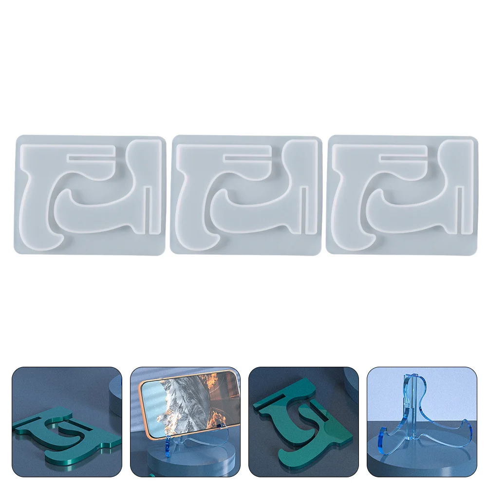 

3 Pcs Frame Bracket Epoxy Mold Lovers Tabletop Easel Molds Silica Gel Para DIY Phone Holder