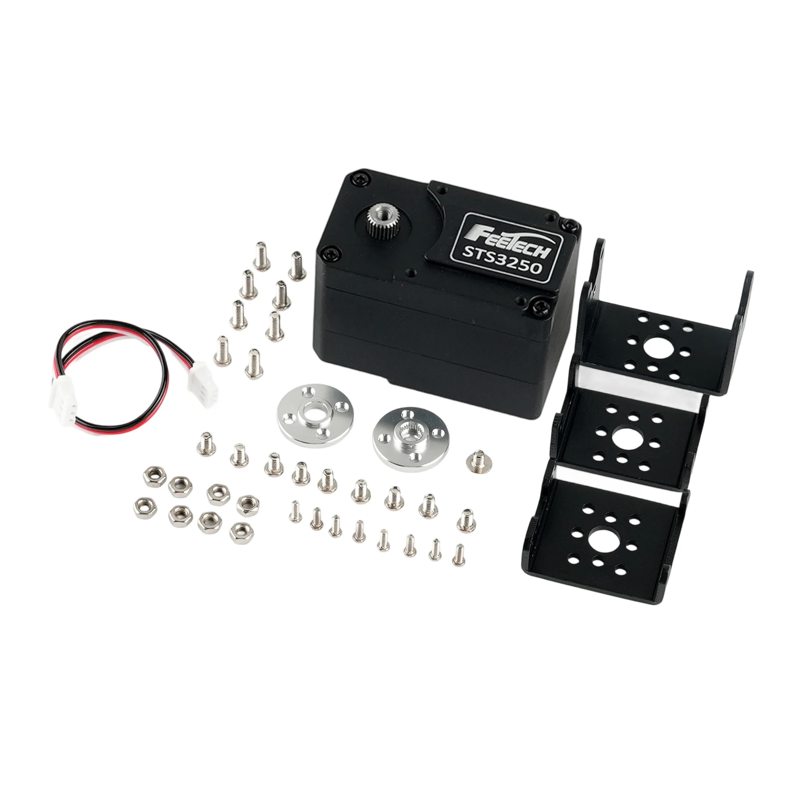 50KG 全金属製デュアルアクスル STS3250 シリアルサーボ コアレスモーター 360 °   スマートロボット用ブラケットサーボ部品による連続回転