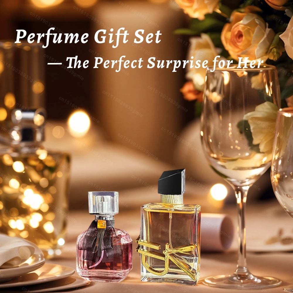 Perfume Gift Box Set 2X50Ml  Floral Scent Lasting Fragrance Pheromone Eau De Parfum High Quality Gift for Women Perfumes Spray
