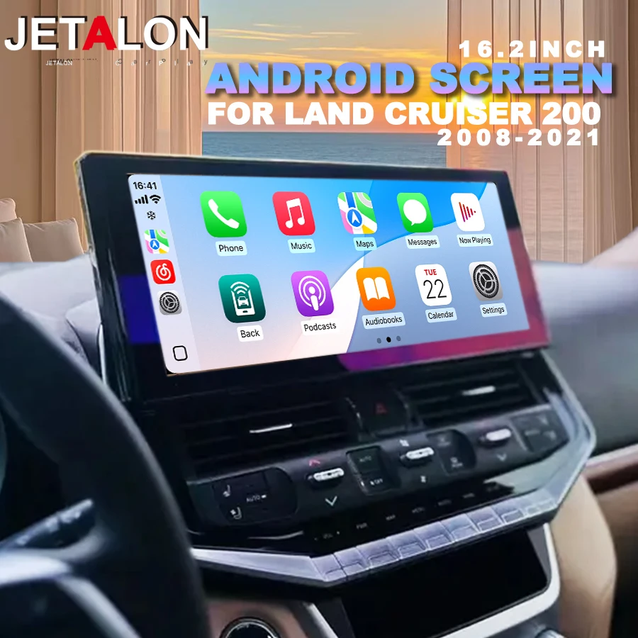 For Toyota Land Cruiser 2008-2021 LC200 Upgrade 22 LC300 Multimedia Video Player GPS Android Auto Car Radio Stereo Carplay 16.2