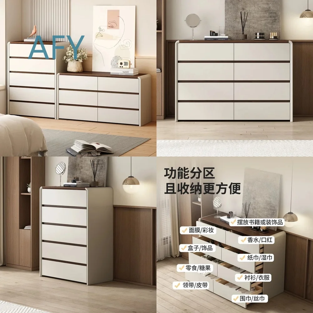 Modern Minimalist Solid Wood Bucket Cabinet for Living Room Bedroom Wall Mounted Storage Unit Five Compartment Organizer