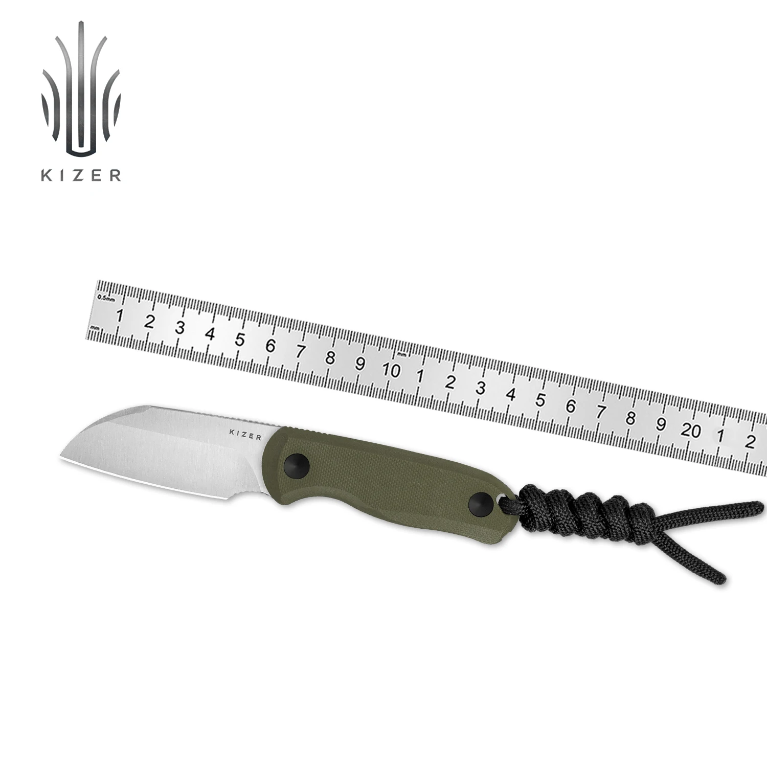 

Kizer Fixed Blade Knife Drop Bear 1093A1 2025 New Olive Green G10 Handle with AEB-L Steel Blade EDC Hunting Knives