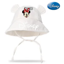 Disney-sombreros de cubo de Mickey y Minnie Mouse para niñas y niños, gorra de pescador con estampado lindo, gorras infantiles para exteriores, primavera y otoño