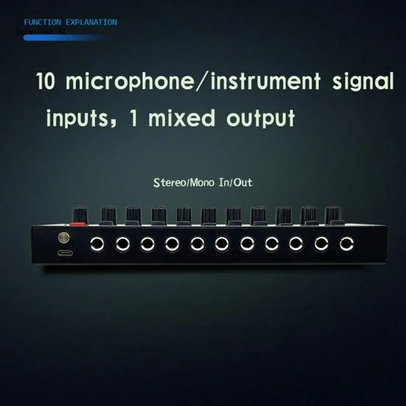 10Input Mixing Board Sound Mixer for Professional Music Processing Metal Housing