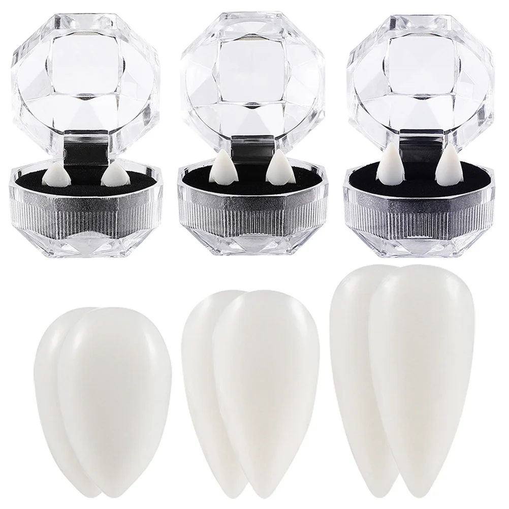 

6Pairs Halloween Artificial Teeth Exquisite Simulation Tooth Design Themed Party Cosplay Masquerade Supplies Horror Decor Fun