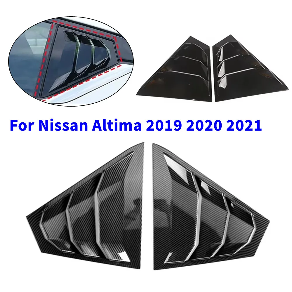 

2PCS For Nissan Altima 2019 2020 2021 Car Rear Window Quarter Louver Cover Side Vent Shutter Trim Scoop ABS Accessories Parts