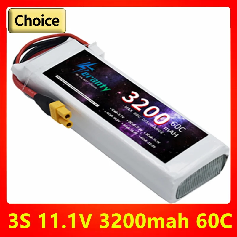 TERANTY 3S Lithium Polymer Battery 11.1V 3200mAh Lipo Battery 60C RC Car Drone Racing Hobby Rechargeable Quadrotor Accessories