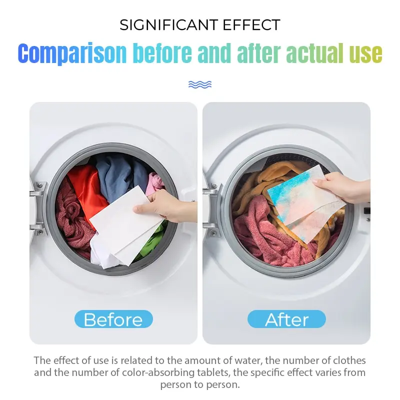 100pc Color Catcher Sheet Washing Machine Use Washer-proof Colour Absorption Sheet Laundry Fabric Anti-dyed Papers Home & Garden