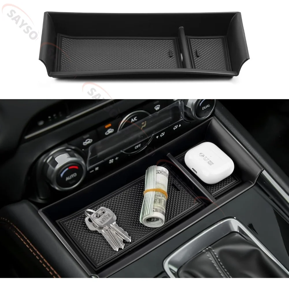 Mittelkonsolen-Organizer vorne für Mazda CX-5 22-25 – Münzhalter, Schalthebel-Organizer, vordere Aufbewahrungseinlagen, Armlehnenbox – Detail 1