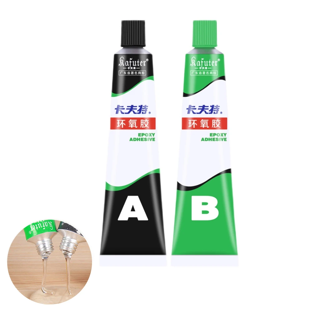 

Kafuter 20g Transparent Epoxy Glue AB Super Strong Adhesive For Metal Glass Ceramics Jewellery Plastic Repair