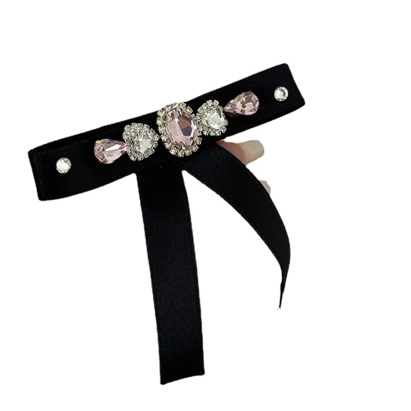 Rhinestone Super Flash Bow Barrettes Female Side Clip Hairpin Temperamental Bangs Clip Headdress Girls\' Hair Accessories