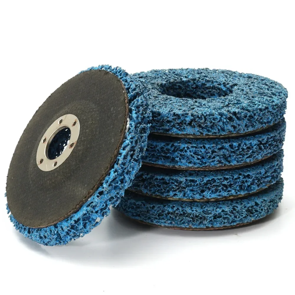 5pcs Abrasive Tools 110mm Poly Strip Wheels Paint Rust Removal Clean Angle Grinder Discs Blue