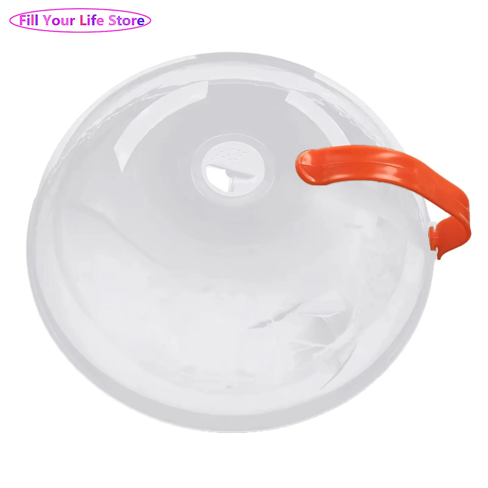 

Food Grade Plastic Microwave Cover Portable Anti Splatter Plate Bowl Food Lid with Steam Vent Handle Kitchen Cooking Accessories