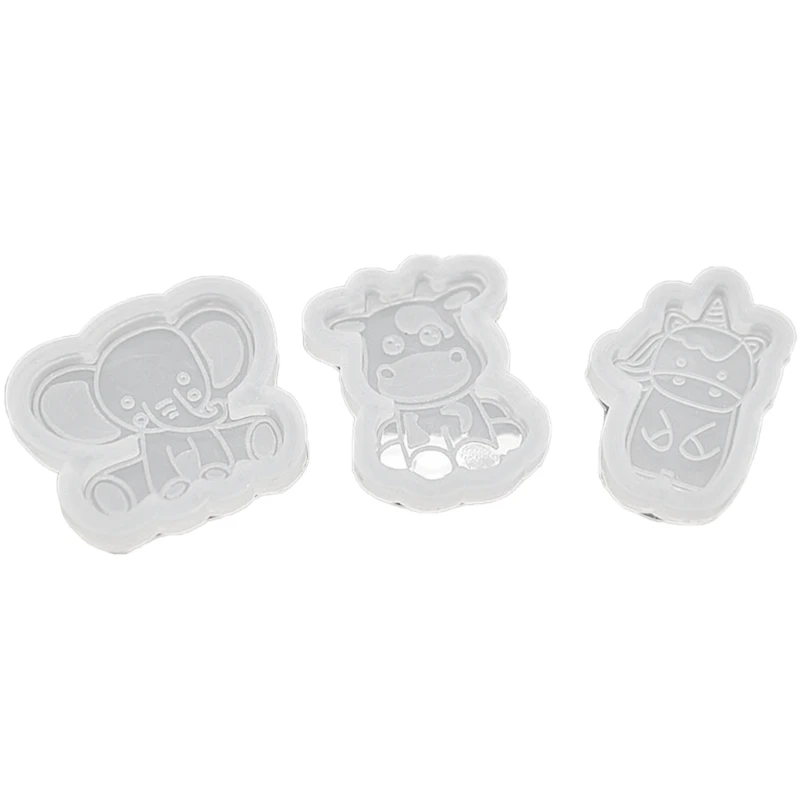 Animal Badge Reel Resin Mold Elephant Epoxy Resin Casting Molds for DIY Name Card Pendant Jewelry Silicone Keychain Mold