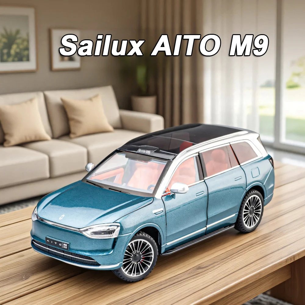 

1:24 Sailux AITO M9 LEADINGIDEAL L9 Alloy Model Toys Diecast Car Sound Light Pull Back Doors Opened Miniature Vehices Kid's Gift
