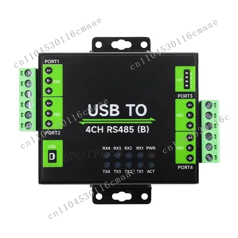 Industrial Isolated USB To 4 RS485 Converter Serial CH344L